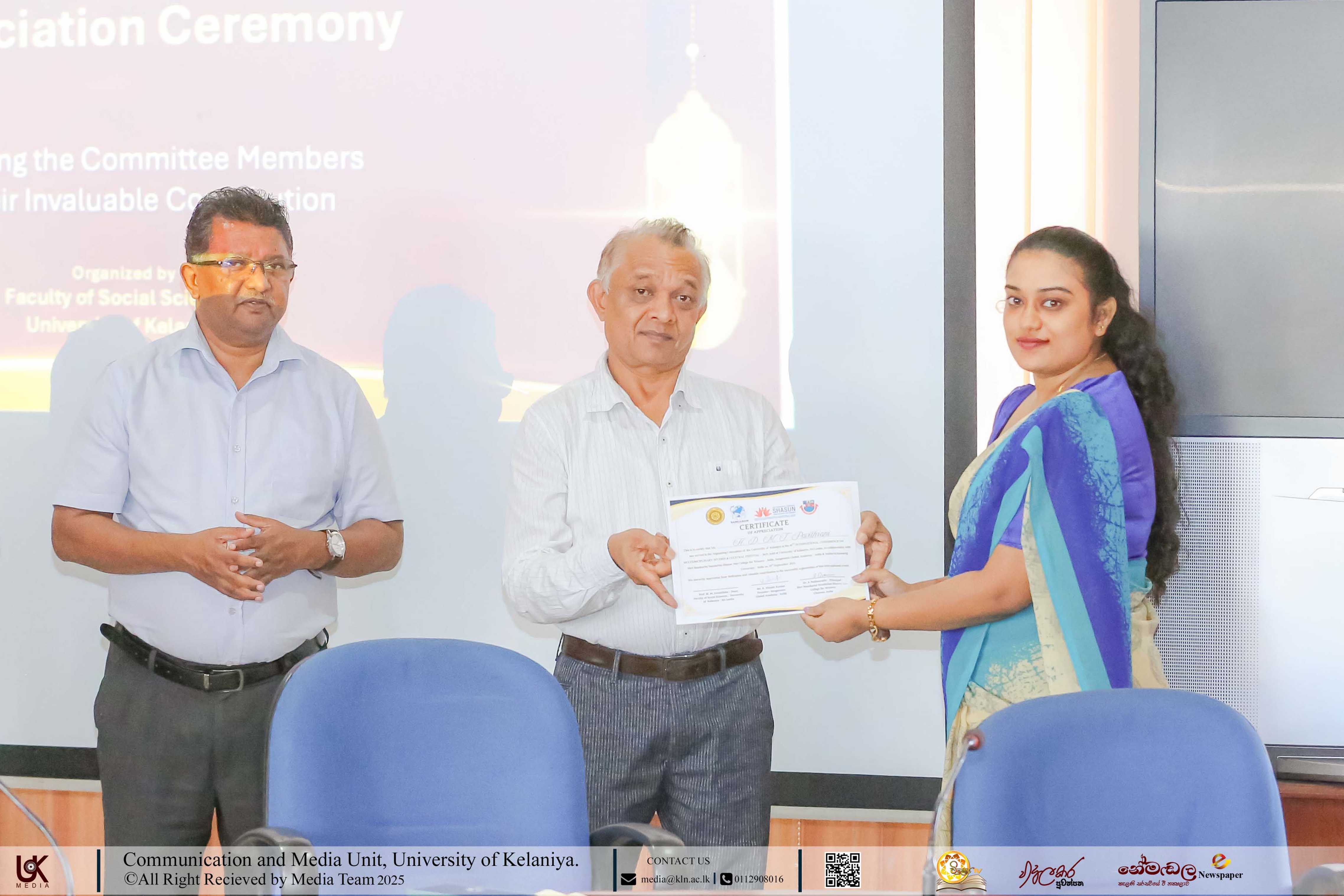 Certificate Distribution Ceremony of the 10th International Conference on Multidisciplinary Studies and Cultural Festival (SANGAMAM)